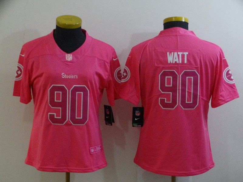 Toddlers Pittsburgh Steelers #90 T. J. Watt Pink Vapor Untouchable Limited Stitched Jersey Toddlers Pittsburgh Steelers #90 T. J. Watt Pink Vapor Untouchable Limited Stitched Jersey